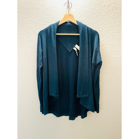 Athleta Nirvana Wrap Open Cardigan Dark Vista Teal Modal Yoga Lounge Top Sz S - Picture 3 of 5